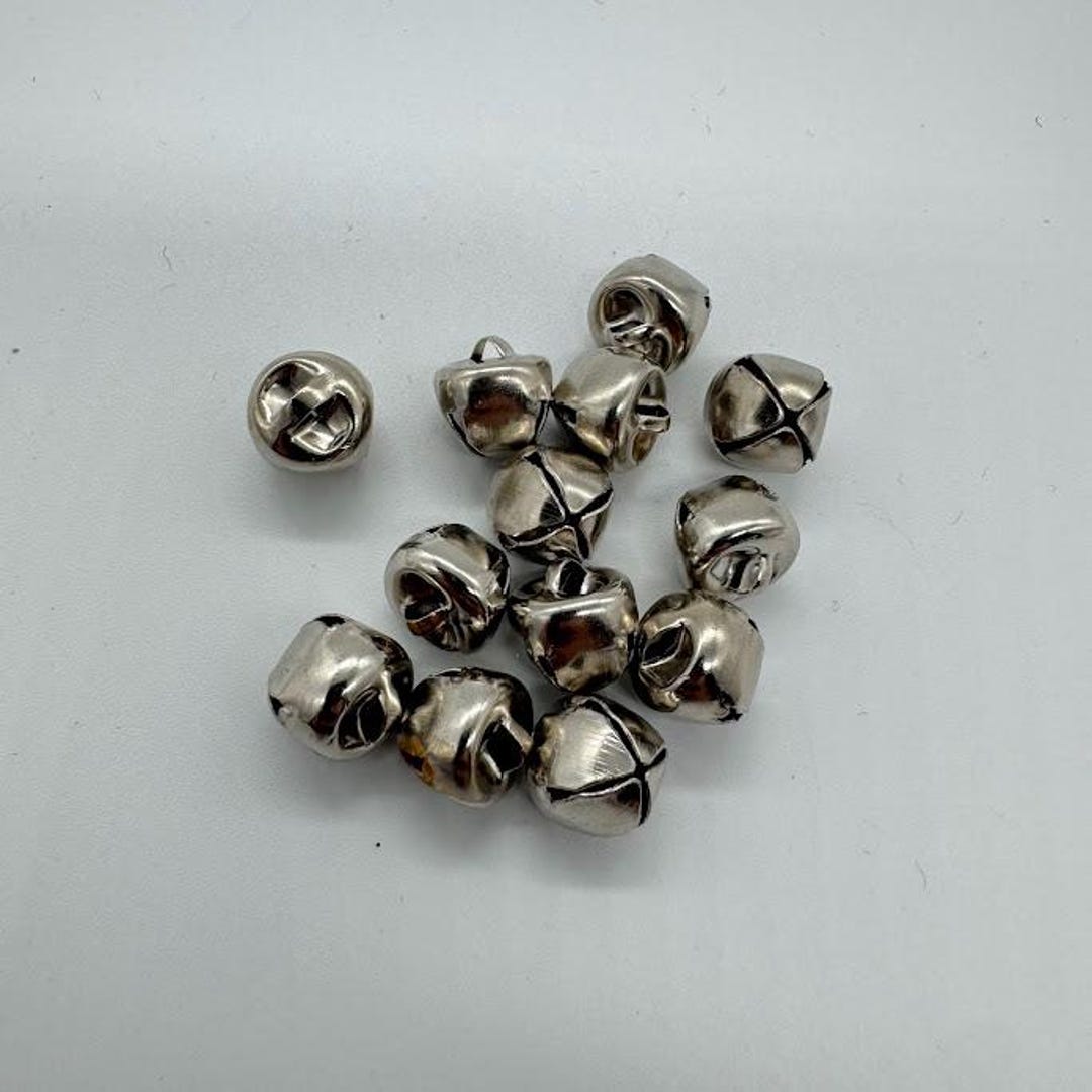 Lot Of 50 Silver Jingle Bells, 10-12mm Metal Beads With Loop, For Crafts And Jewelry