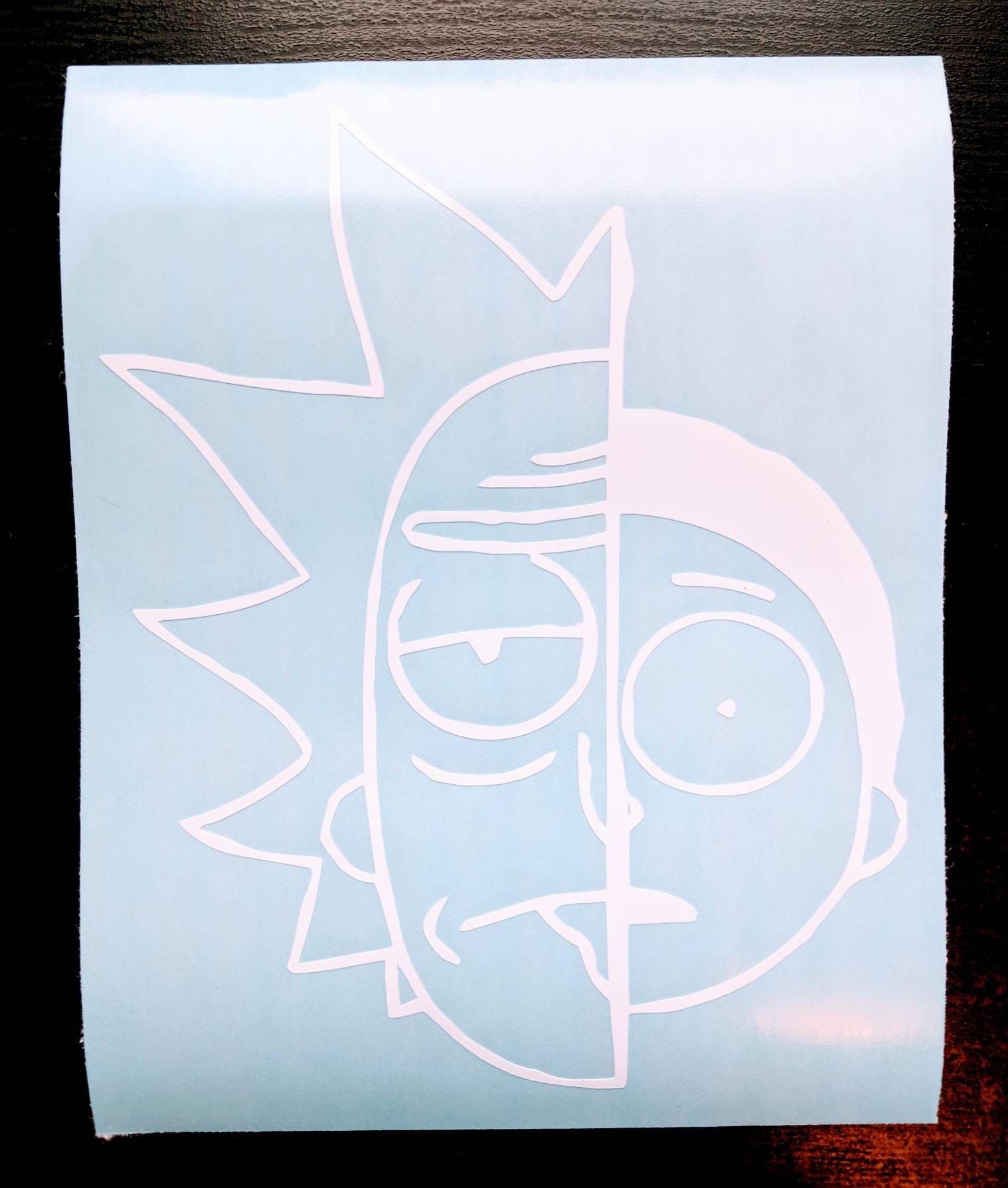 Half Rick/Half Morty faces decal Etsy