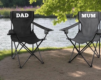 Personalized Camping Chair, picnic chair Custom Name Folding Outdoor Seat, Cup Holder