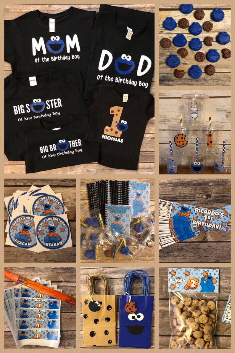 Cookie Monster Party Package Bundle And More 1st Birthday Etsy