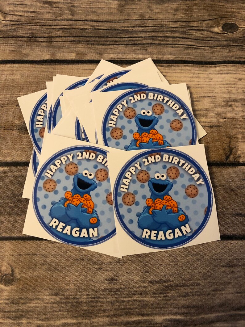 Cookie Monster Birthday Party Favor Stickers Cookie Monster Etsy
