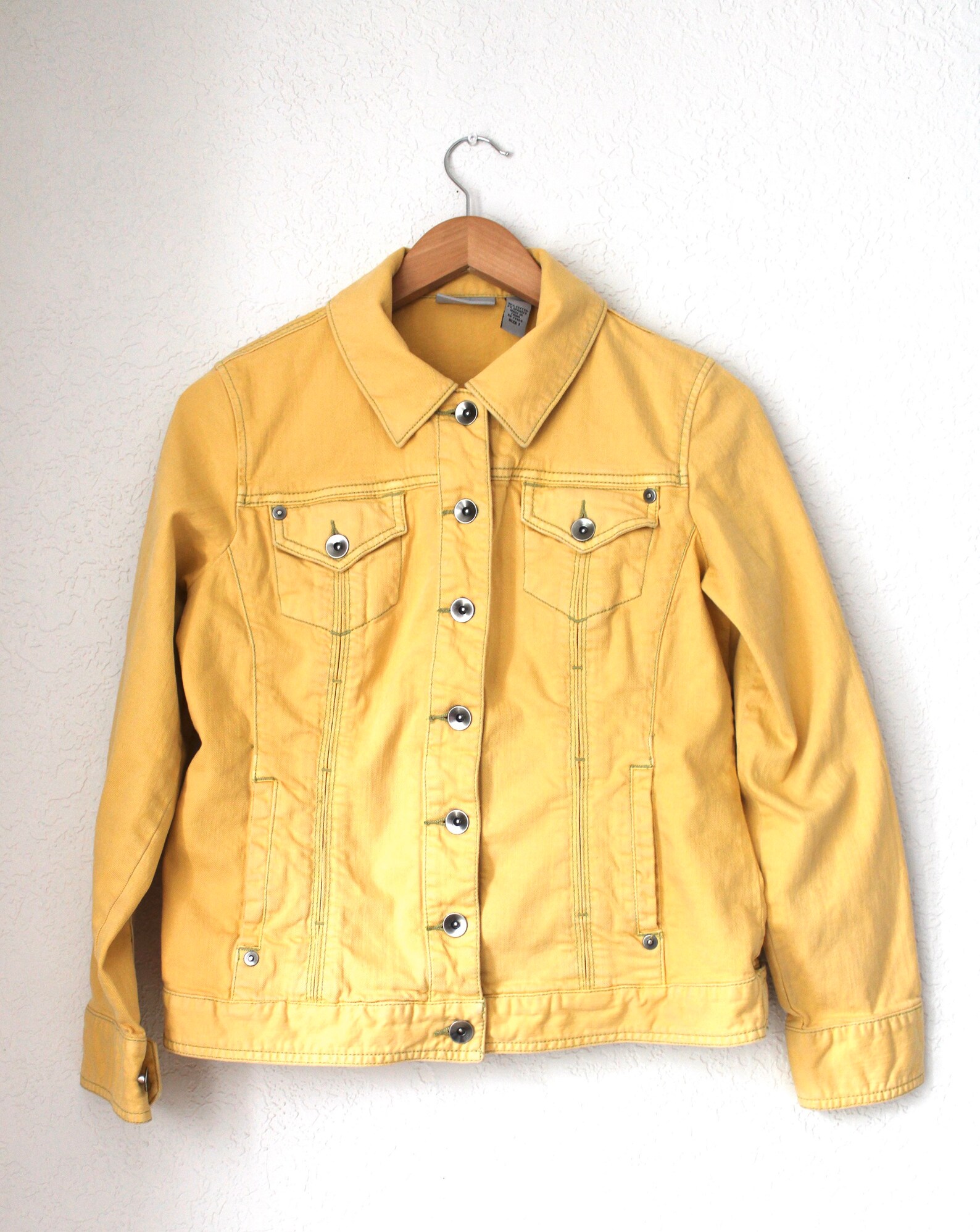 Pastel Yellow Denim Jacket Etsy