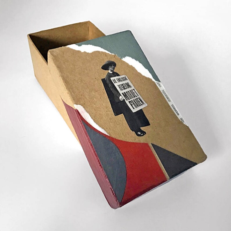 Handmade Mixed Media Collage Box 3x5x2.25 Etsy