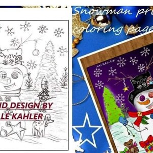 Christmas coloring page (Snowman Fun)