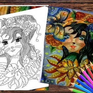 Coloring page of Miss Kitty (printable)