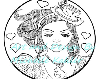 Desenho para colorir de Alice no País das Maravilhas: A Alice do Chapeleiro (para imprimir)