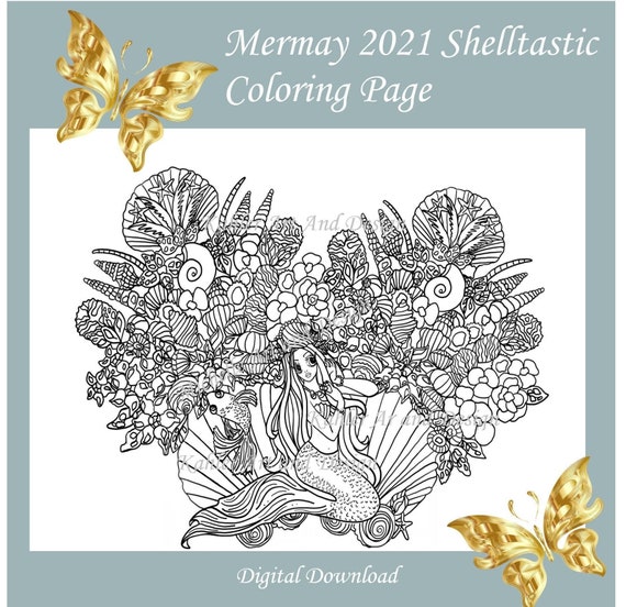 Detailed Mermaid Coloring Page . Printable. Coloring Mermaids. - Etsy