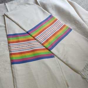 Cotton Mexican Tablecloth - Oaxaca Tablecloth. Hand woven Tablecloth Off-White/Natural Color. Different Sizes.