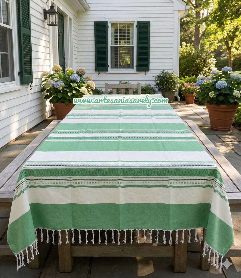 Mexicaans Tafelkleed met Sjaal Design - Handgemaakte Felgekleurde