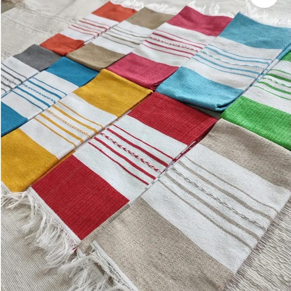 Handmade Mexican Cotton Napkins: Colorful Woven Table Linens
