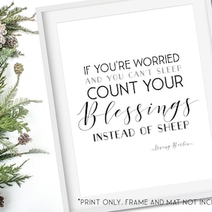 White Christmas- Count Your Blessings Instead of Sheep - Unframed 11x14 Christmas Home Decor Poster - Movie Quote - Christmas Decor