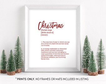 Funny Christmas Definition - Unframed 11x14 Christmas Holiday Home Decor Poster Sign