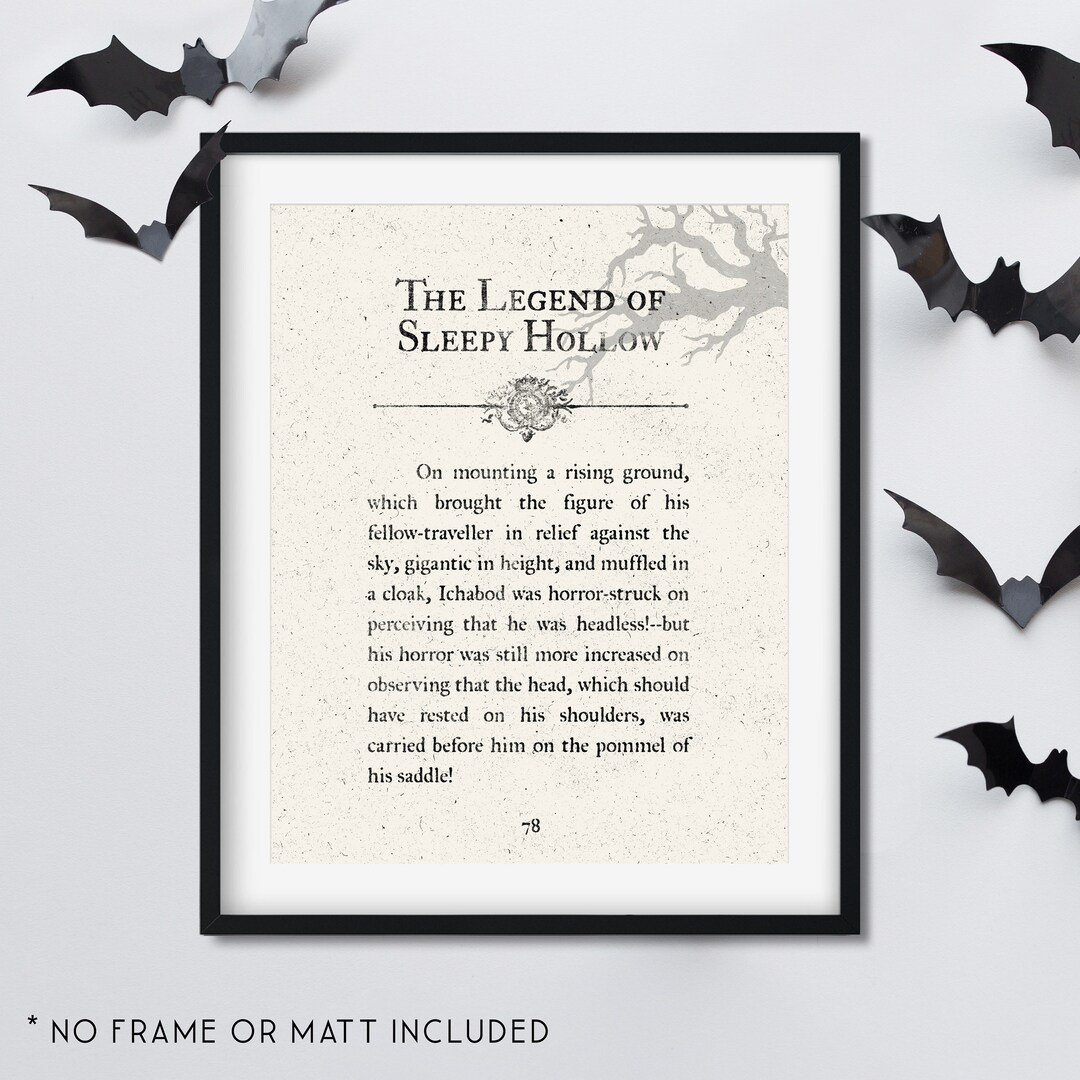 The Legend of Sleepy Hollow Book Page Halloween Quote Unframed 11x14 Art Print Halloween
