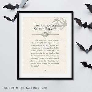 The Legend of Sleepy Hollow - Book Page - Halloween Quote - Unframed 11x14 Art Print - Halloween Decoration
