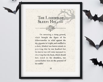 The Legend of Sleepy Hollow - Book Page - Halloween Quote - Unframed 11x14 Art Print - Halloween Decoration