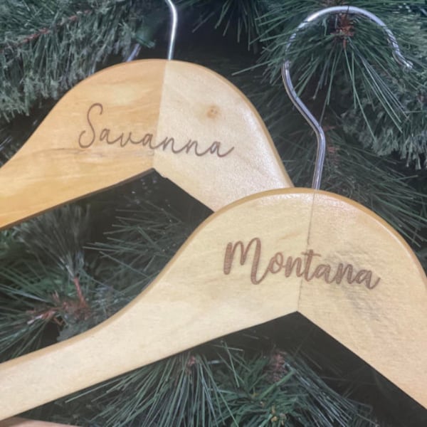 Personalized, Laser engraved, Wooden Hanger for Wedding, Pageant, Dance, Recital