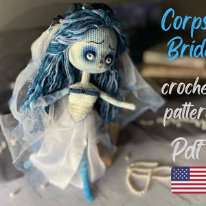 Corpse Bride Crochet Pattern, amigurumi, doll, toy, gift, handmade, crochet, emily