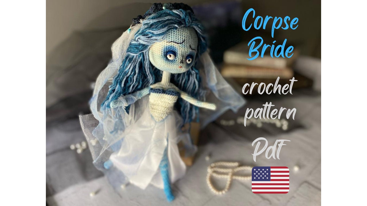 Corpse Bride Crochet Pattern, amigurumi, doll, toy, gift, handmade, crochet, emily