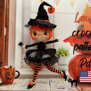 Halloween Laurie English Crochet Pattern, amigurumi, doll, toy, gift, digital download, animal, beginner friendly,