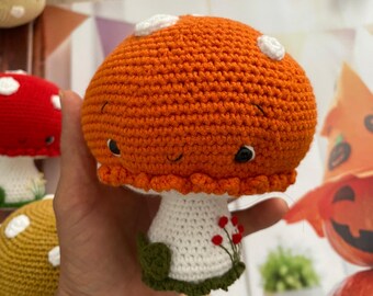 Paddenstoelenamigurumi, haken, handgemaakt, speelgoed, cadeau, breien