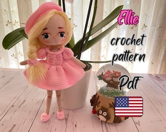 Ellie Doll Crochet Pattern: Amigurumi Toy (Digital Download)