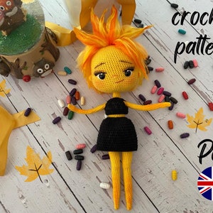 Ember Lumen (Fire) From Elemental Movie, English Crochet Pattern, amigurumi, doll, toy, gift, digital download, animal, beginner friendly