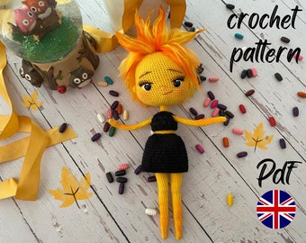 Ember Lumen (Fire) From Elemental Movie, English Crochet Pattern, amigurumi, doll, toy, gift, digital download, animal, beginner friendly
