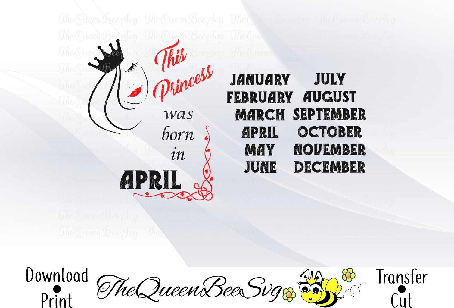 Download Princess Svg Download Born In All 12 Months Month Shirt Cricut Etsy