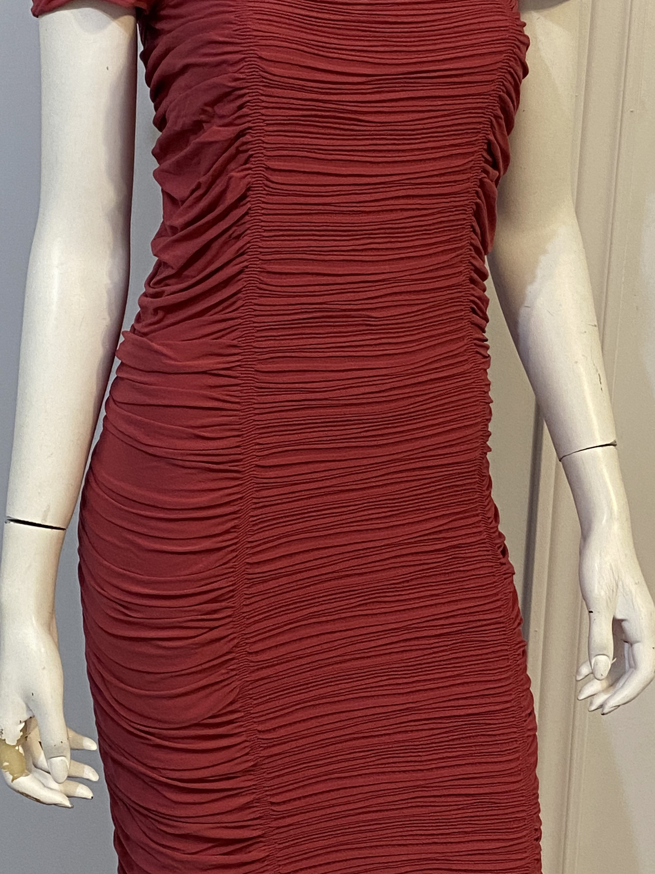 Wolford Dress Rousching or Ruffle All Over Bodycon Dress Pink Etsy