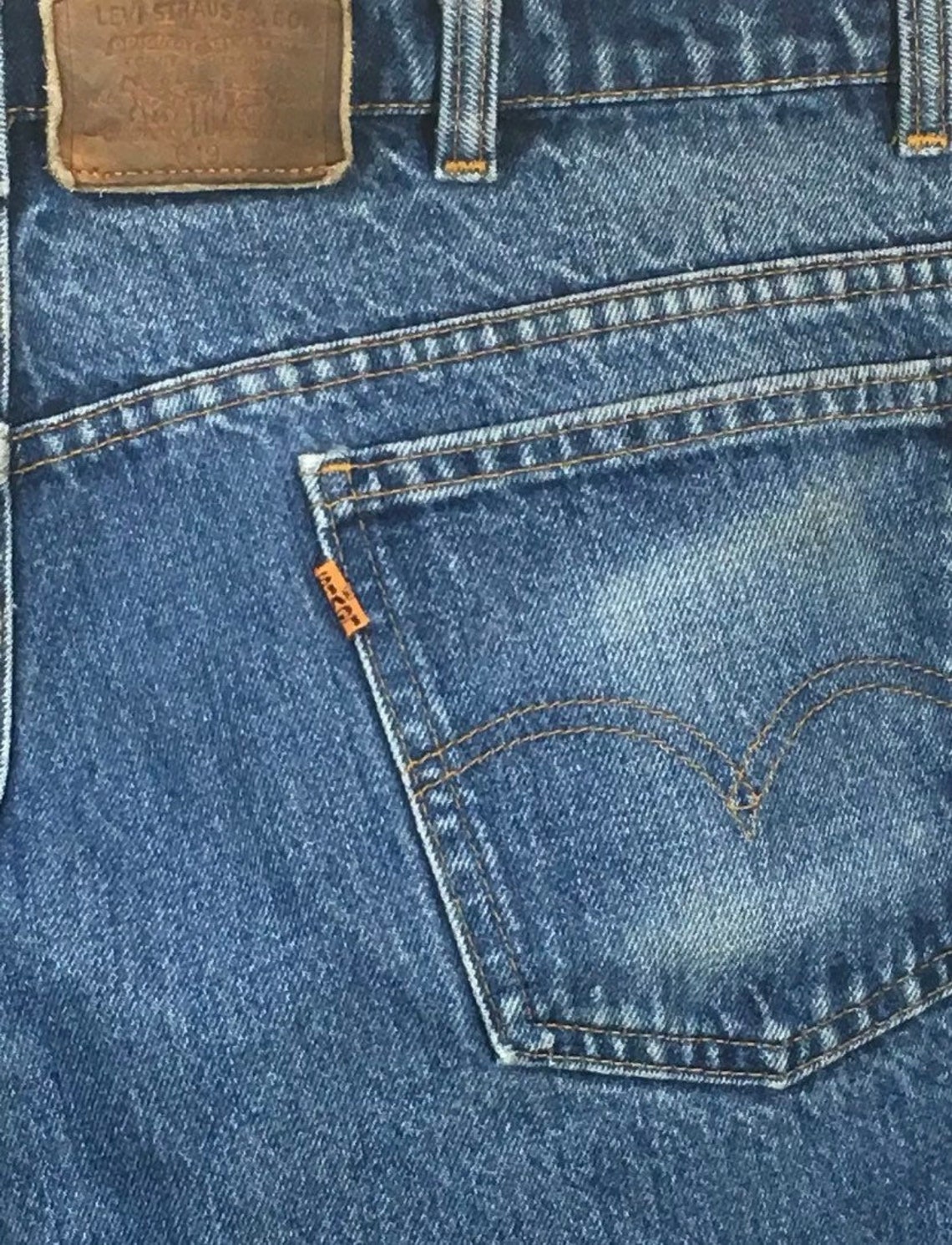 Mens Levis 619 Orange Tab Vintage Distressed Jeans. Medium Etsy Canada
