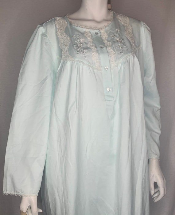 Miss Elaine Vintage House Dress Plus Size 2XL Blue La… Gem