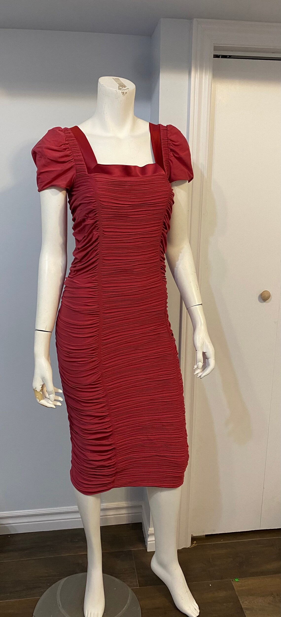 Wolford Dress Rousching or Ruffle All Over Bodycon Dress Pink Etsy