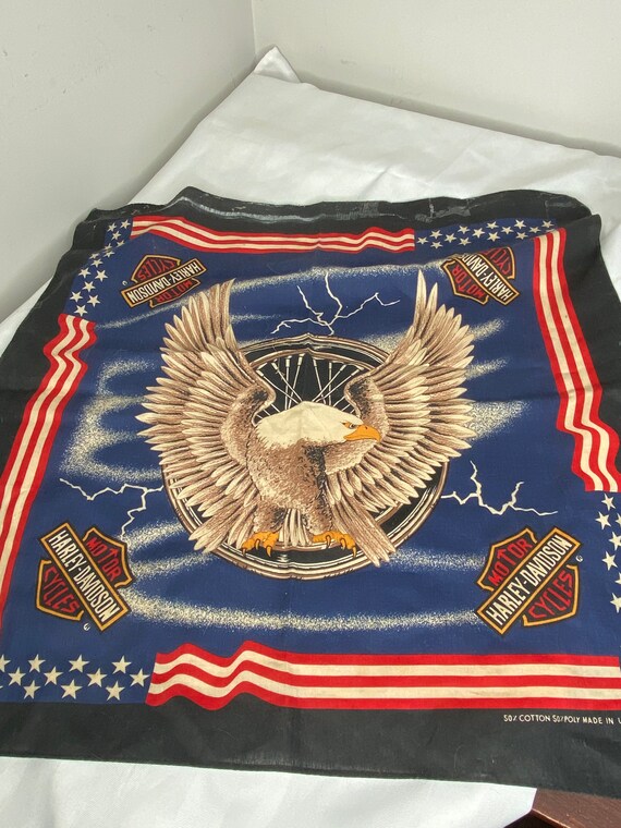 Vintage Harley Davidson bandana eagle Stars and St