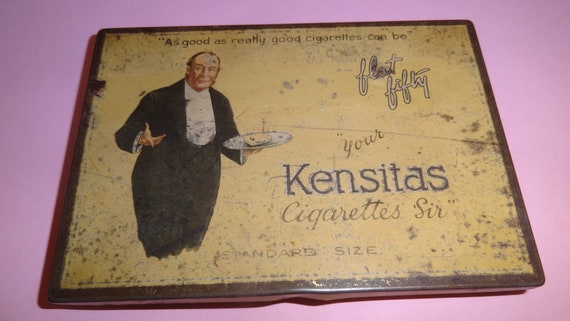 kensitas cigarette box Buy Antique KENSITAS CIGARETTES Tin Metal Cigarette Case Box London 1900's,  Old English Tobacco Smoke Cigar Store Shop Box Online in India