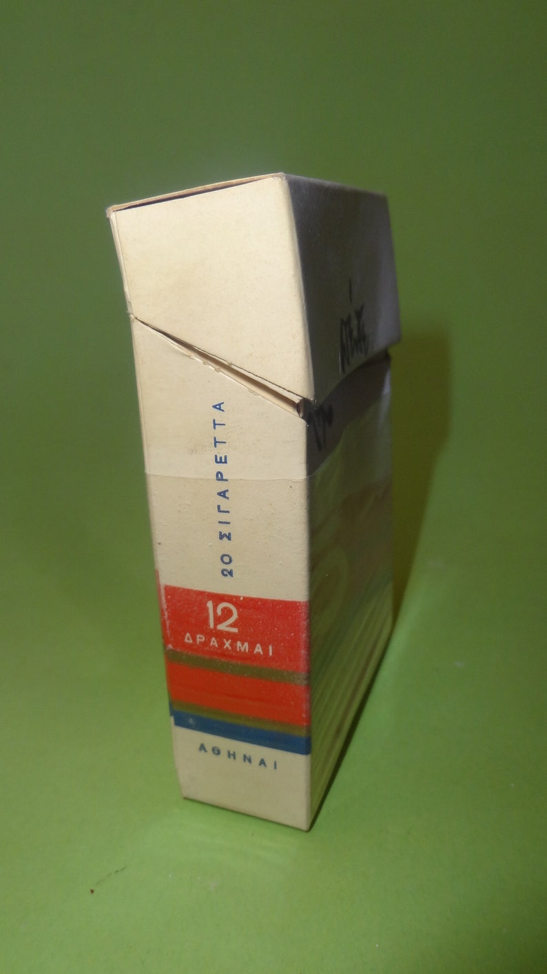 Vtg PAPASTRATOS PENTE 5 FILTRO Cigarette Packet Greek Tobacco Box Label ...