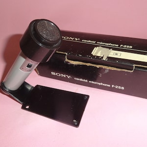 SONY CARDIOID MICROPHONE F-25S Tokyo Japan, Retro Audio Recording Studio Miniature Handheld Microphone, Sound Radio Accessories Microphone