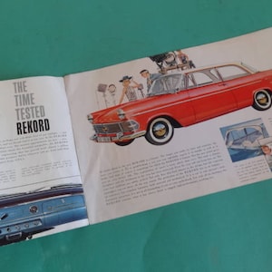 VTG BROCHURE DE vente OPEL REKORD Années 60, brochure Opel « The New Front Runner », version anglaise de publicité Opel, brochures d'agence automobile Opel