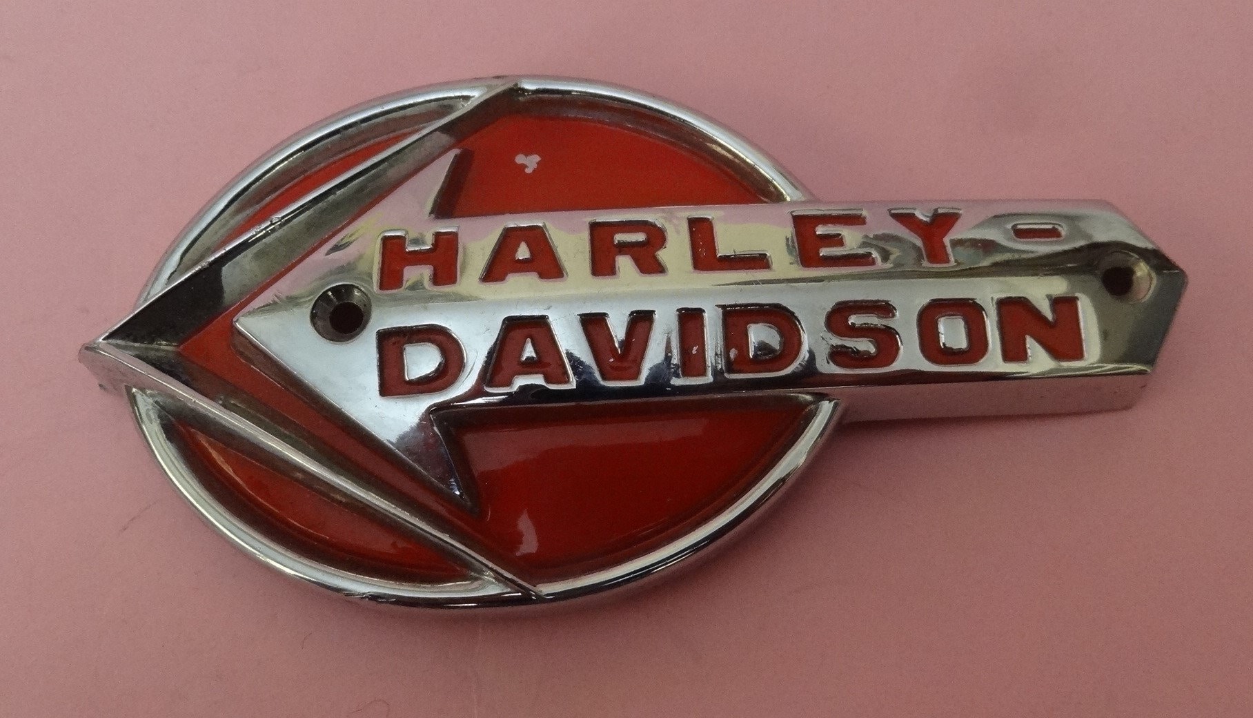 Harley-Davidson® Aufkleber Emblem Schriftzug chrom/schwarz 15,4x2