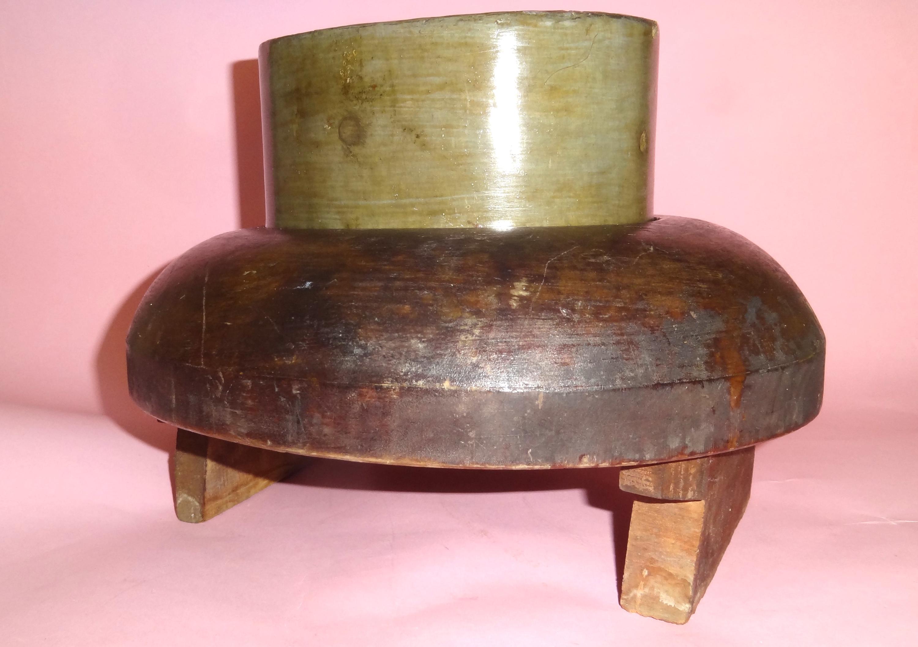 OLD WOODEN HAT Mold Greece 1930's, Old Millinery Top Hat Topper Hat Mould Blocks, Greek Hatmaking Cap Mold Blocks early 1900's