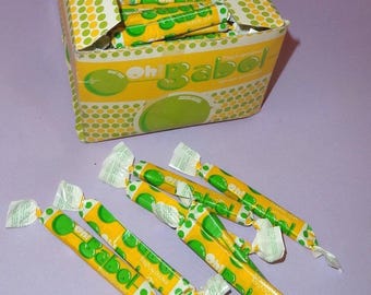 CHEWING GUMS Babol Oh! Banana Flavor Pack w/ 100 Pieces Greece 1980's, Old Greek Chewing Gums Mint Boxed, Collectible Chewing Gum