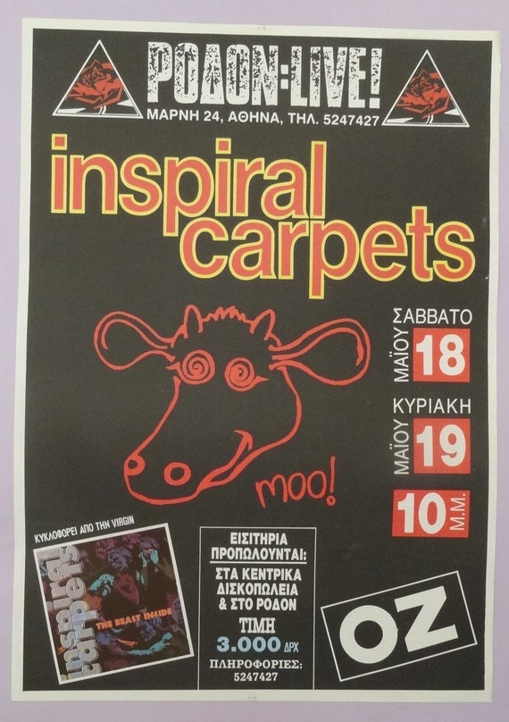 Original INSPIRAL CARPETS Poster 1991, the Beast Inside Concert