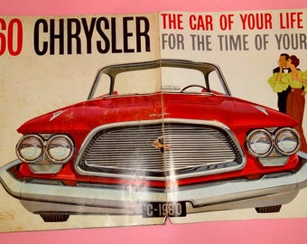 CHRYSLER 1960 Car Advertising Sales Booklet Brochure in English 1960's, American Automobile Car Brochure, Chrysler Car Lovers Gift!