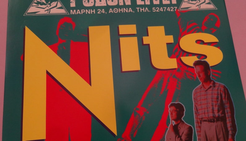 Nits Dutch Pop Group Live Concert at Rodon Athens Greece 1993 NITS ROCK POSTER Club Pub Rock Wall Decor 56x85 Rock Pop Music Posters