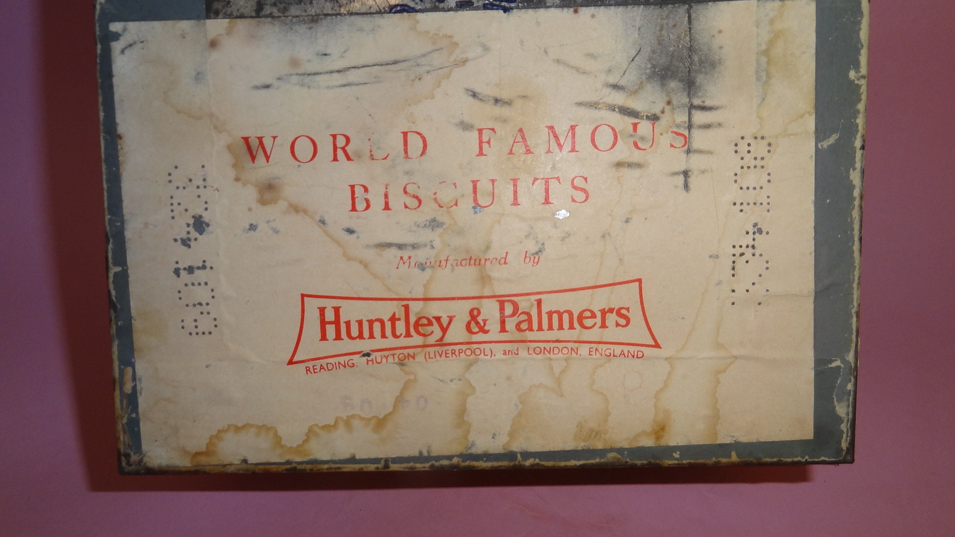 Antique HUNTLEY & PALMERS BISCUITS Tin Advertising Box