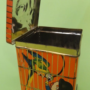 Vtg SHARP&#39;S SUPER-KREEM Toffee Tin Advertising Can Box 1970&#39;s, Edward Sharp & Sons England Old Lithogr. Container, Tin Sweets Biscuit Box