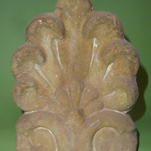 Vtg ACROTERION ANTEFIX ROOF-Tile 1930&#39;s, Greek Handmade Ceramic Acroceramon Decorative Roof Building Tile, Old Home Roof Ornament Statue