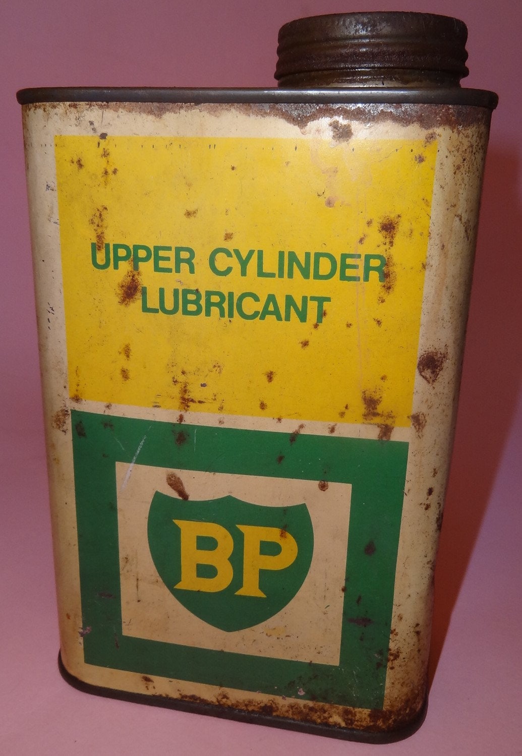 1970's CHEVRON ヴィンテージ缶 モーターオイル 世田谷ベース BPモーターオイル缶燃料缶1970年代、古いBP潤滑油自動車エンジンオイル