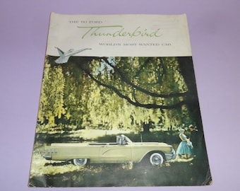 FORD THUNDERBIRD 60 Car Advertising Sales Booklet Brochure 1960's English Ed, American Automobile Car Brochure, Old Car Sales Brochure