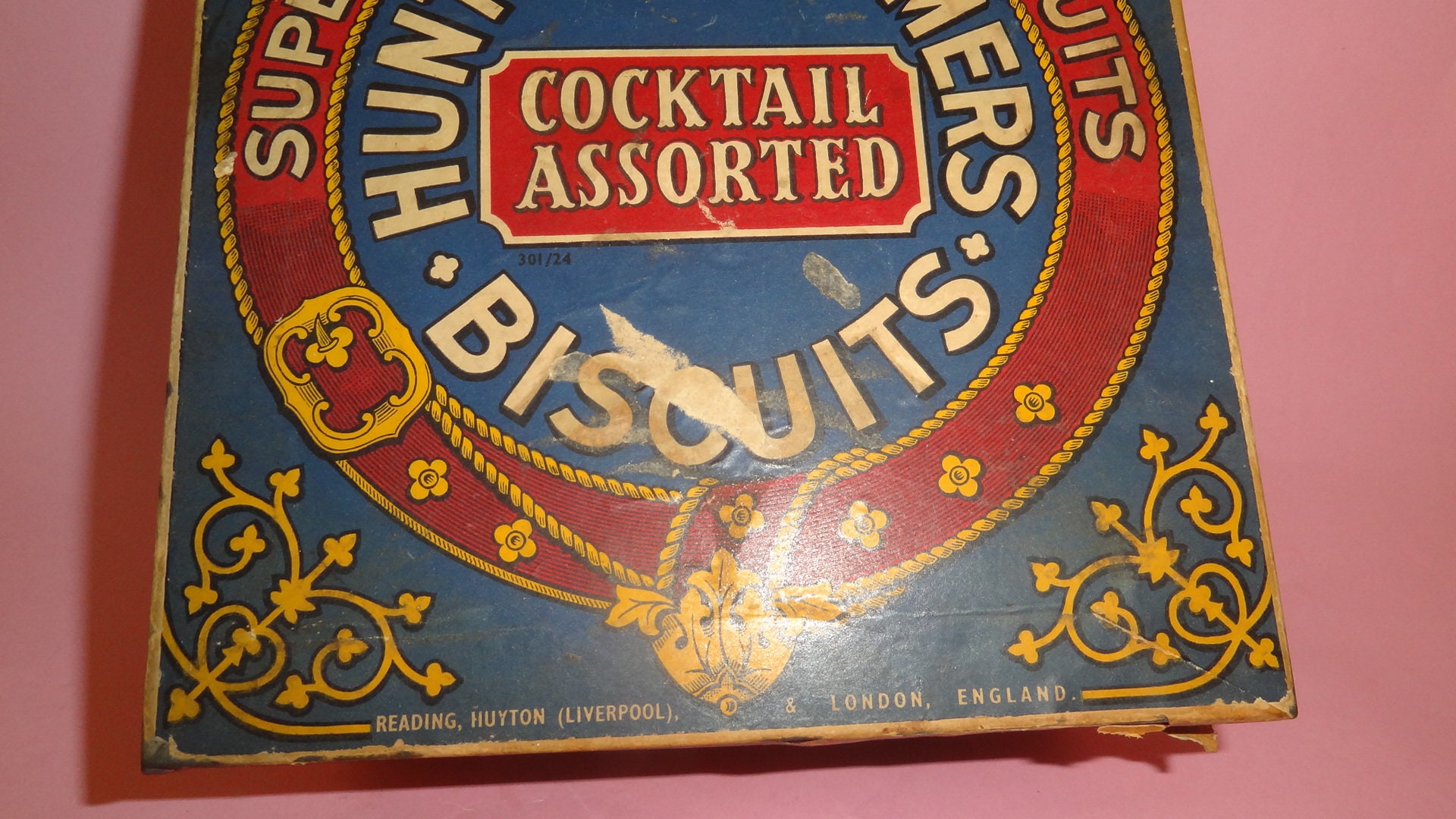 ※9/2発送 イギリス 缶 アンティーク  Huntley &amp; Palmers Huntley & Palmers Empire Biscuit Sample Tin c1920s