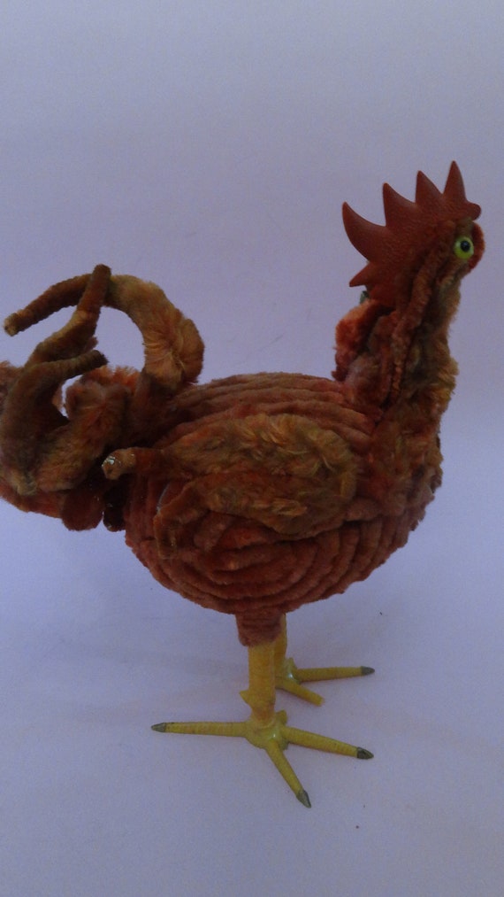 16cm SET OF 2 EASTER CHICK STRAW DECORATION VINTAGE HATS CHICKEN HOME DECOR